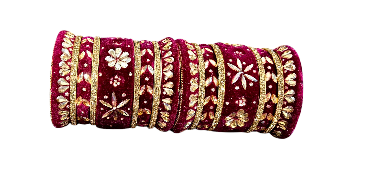 Rajwadi Velvet Churiya Sets - Most trending collection - Maroon