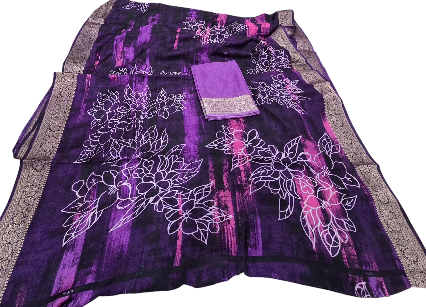 Soft Milky Silk Saree - Multi color