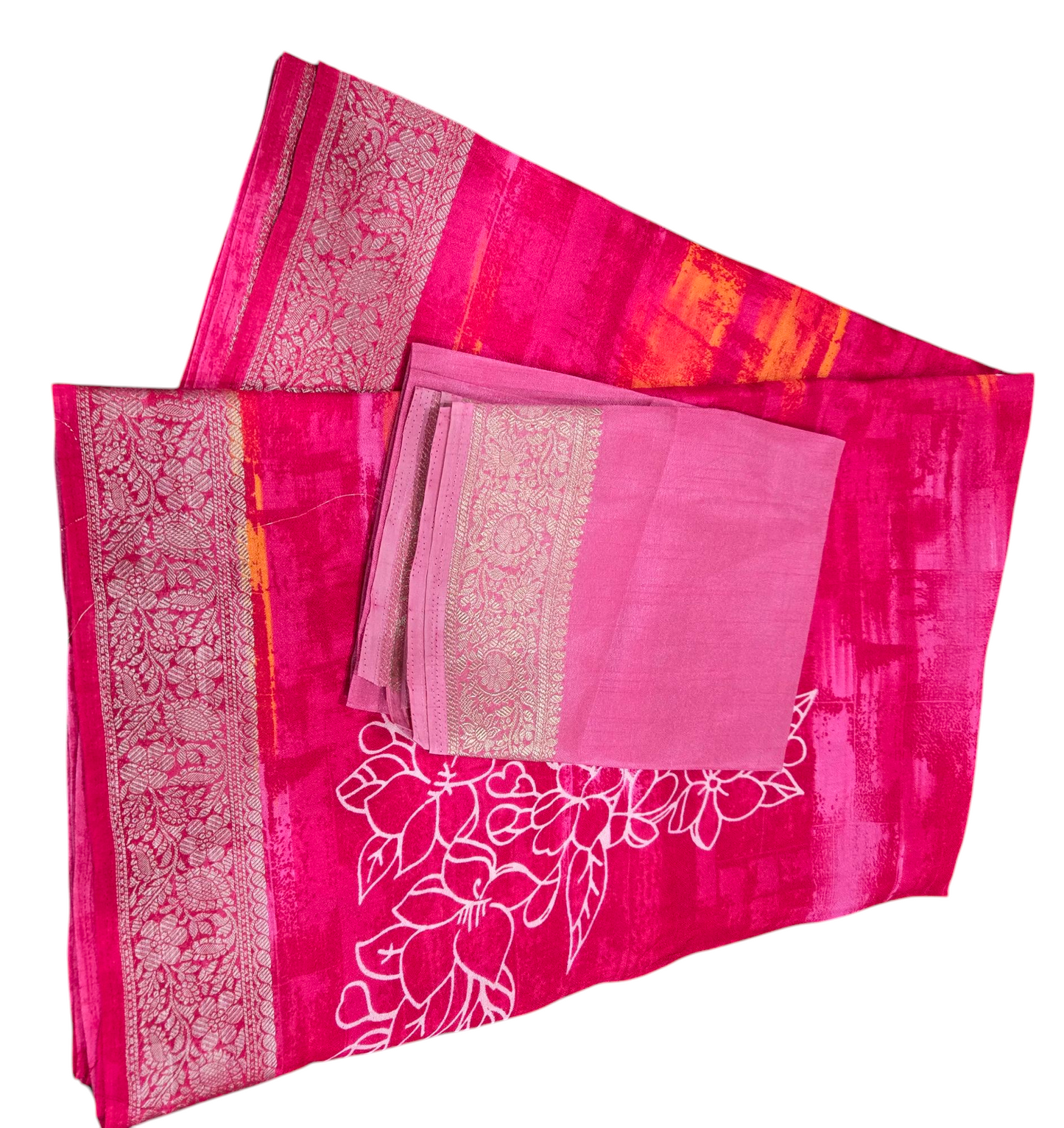 Soft Milky Silk Saree - Multi color
