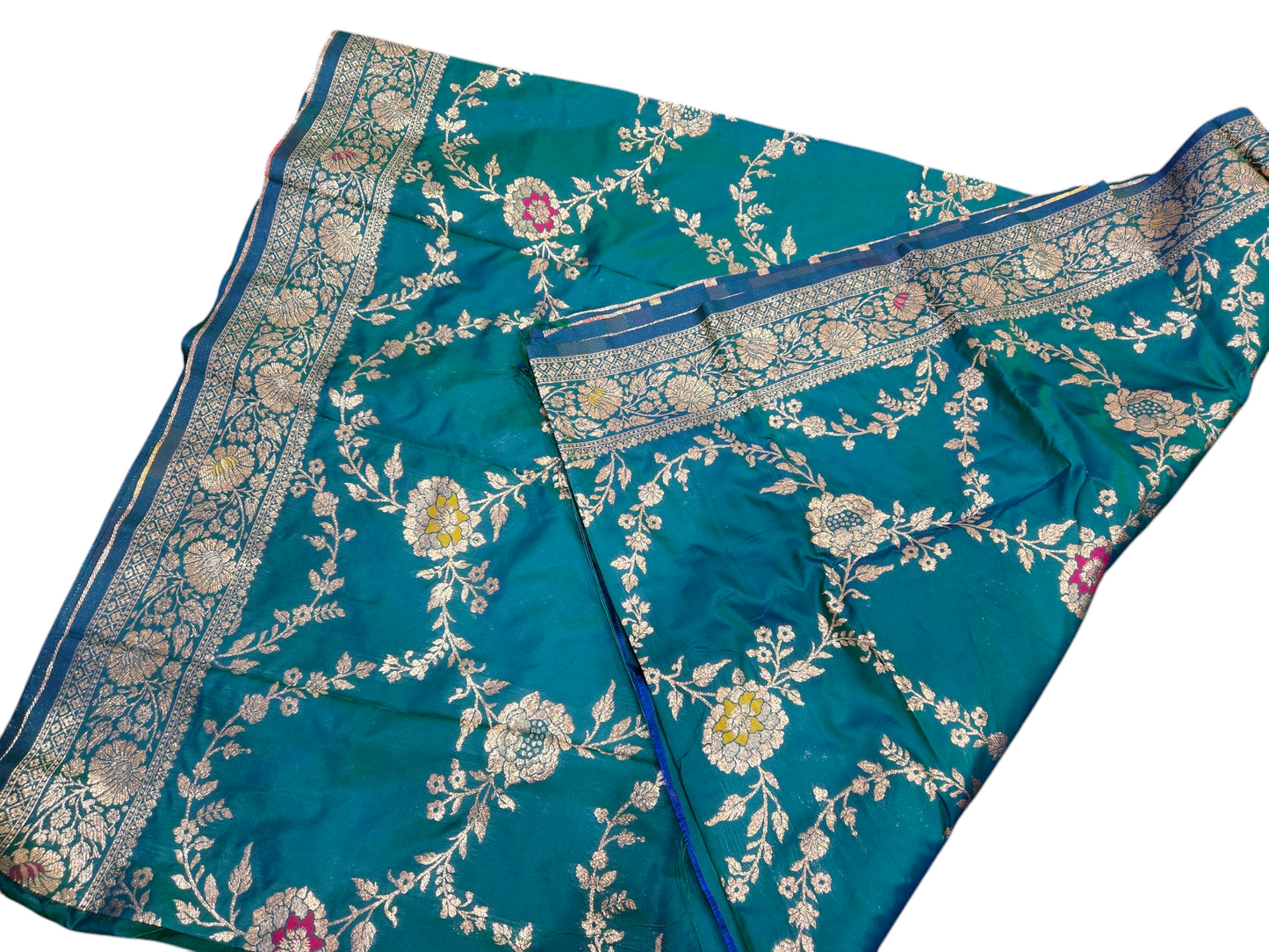 Beautiful Soft Sitara Silk Saree - Peacock kalanetha blue