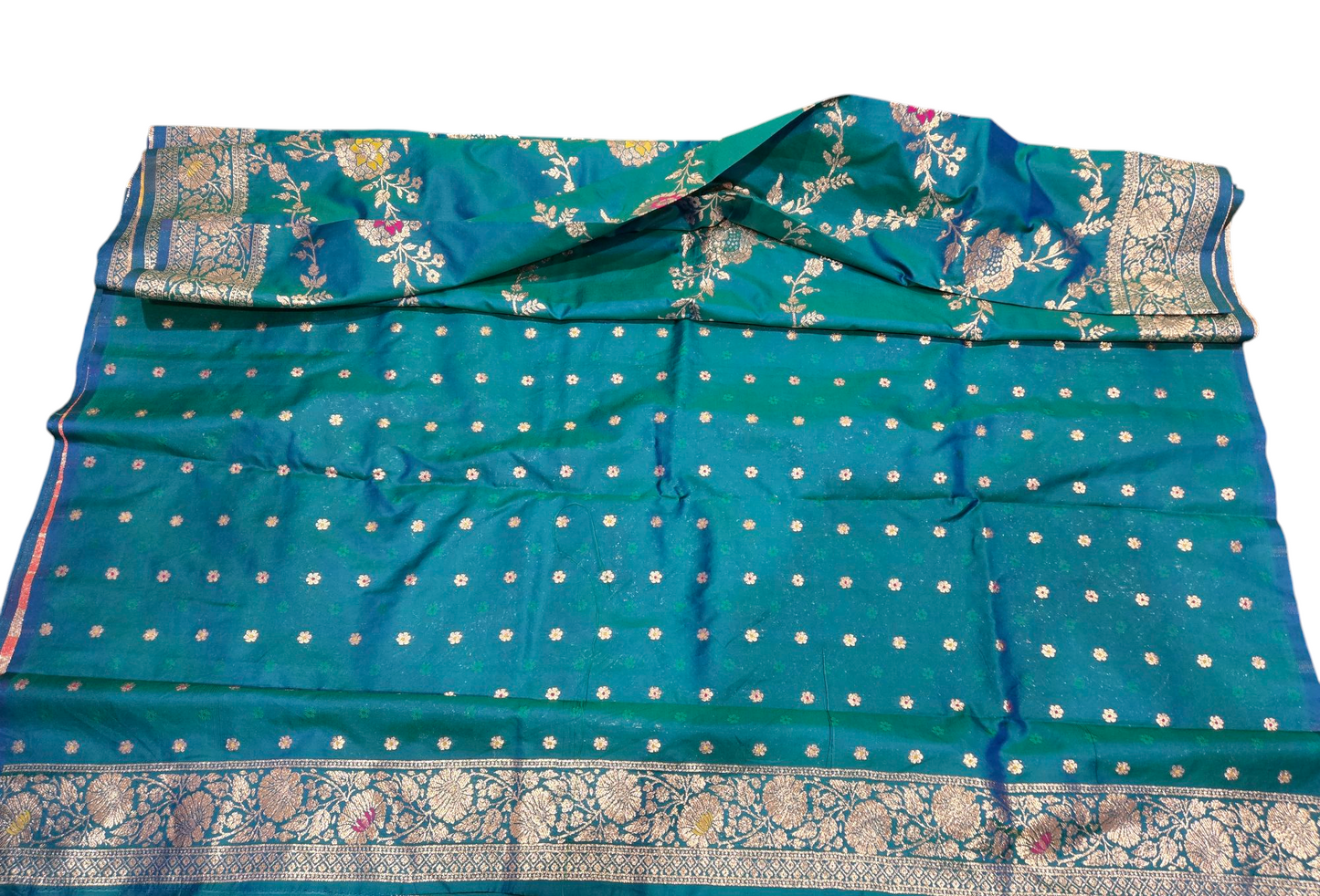 Beautiful Soft Sitara Silk Saree - Peacock kalanetha blue