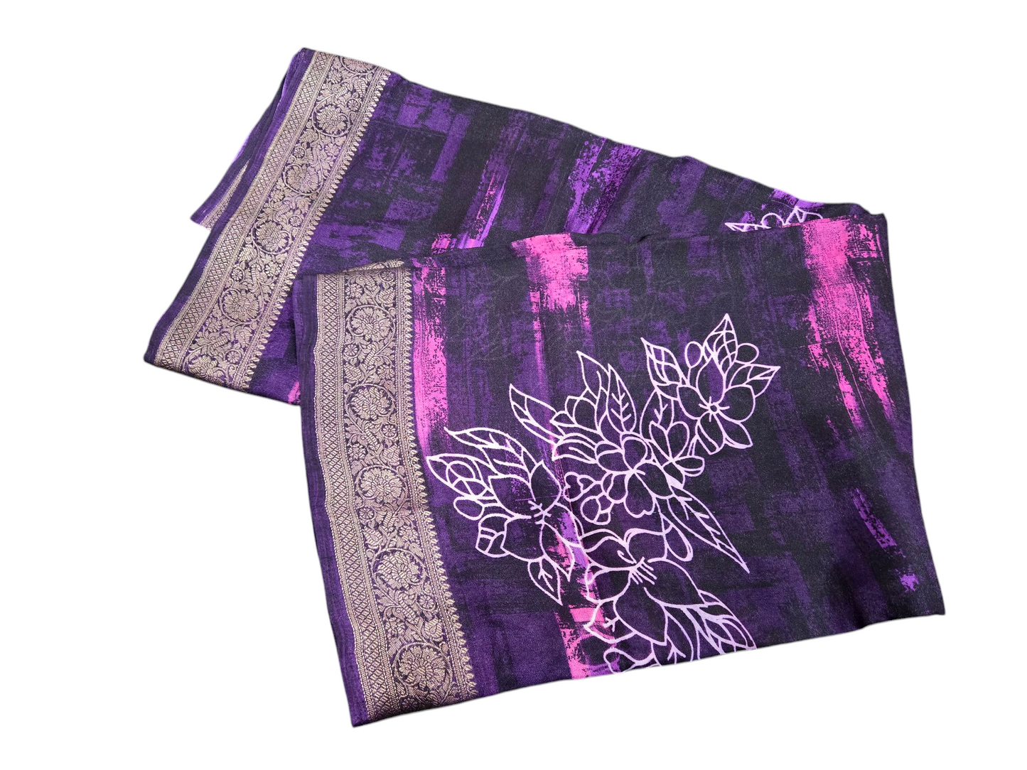 Soft Milky Silk Saree - Multi color