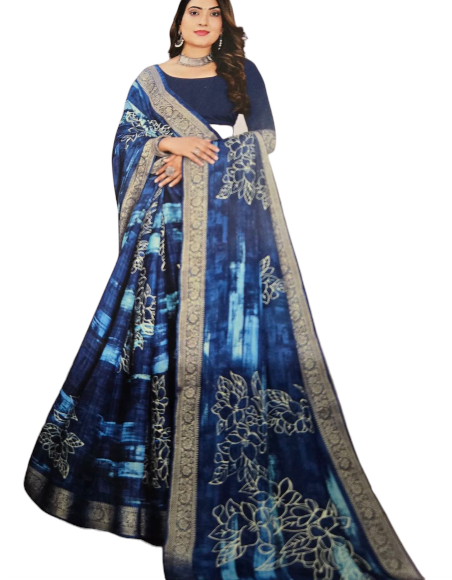 Soft Milky Silk Saree - Multi color