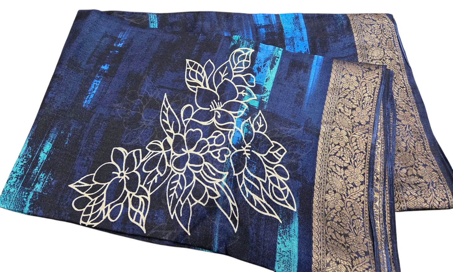 Soft Milky Silk Saree - Multi color