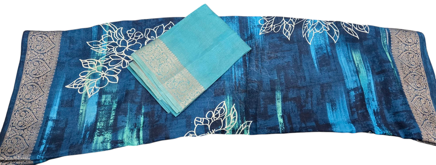 Soft Milky Silk Saree - Multi color