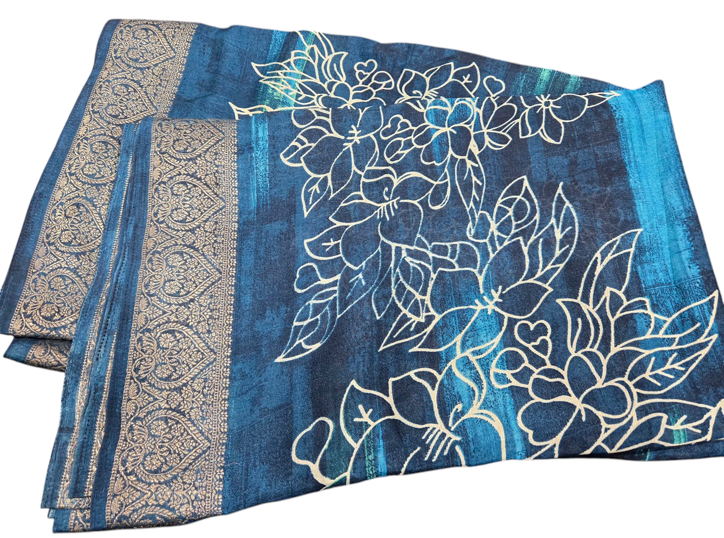 Soft Milky Silk Saree - Multi color