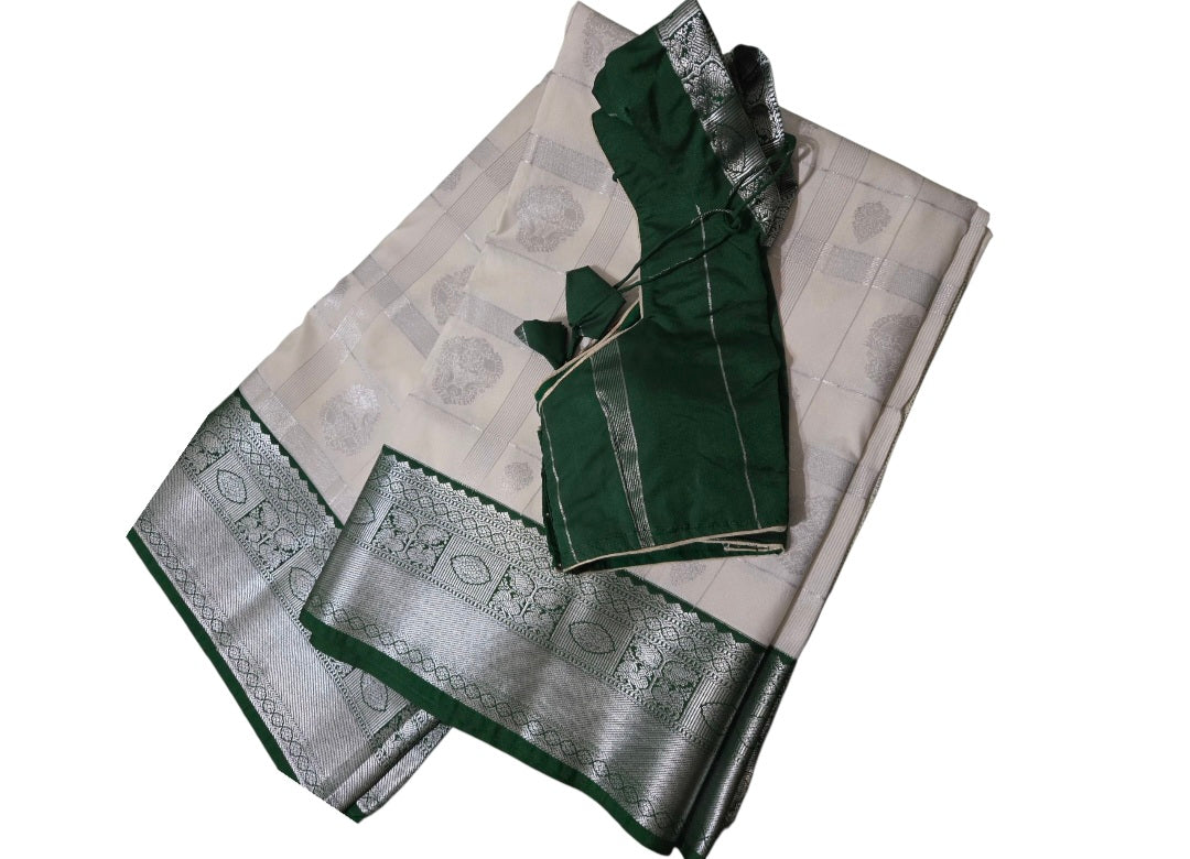 Beautiful and unique combination sarees with stitched blouses