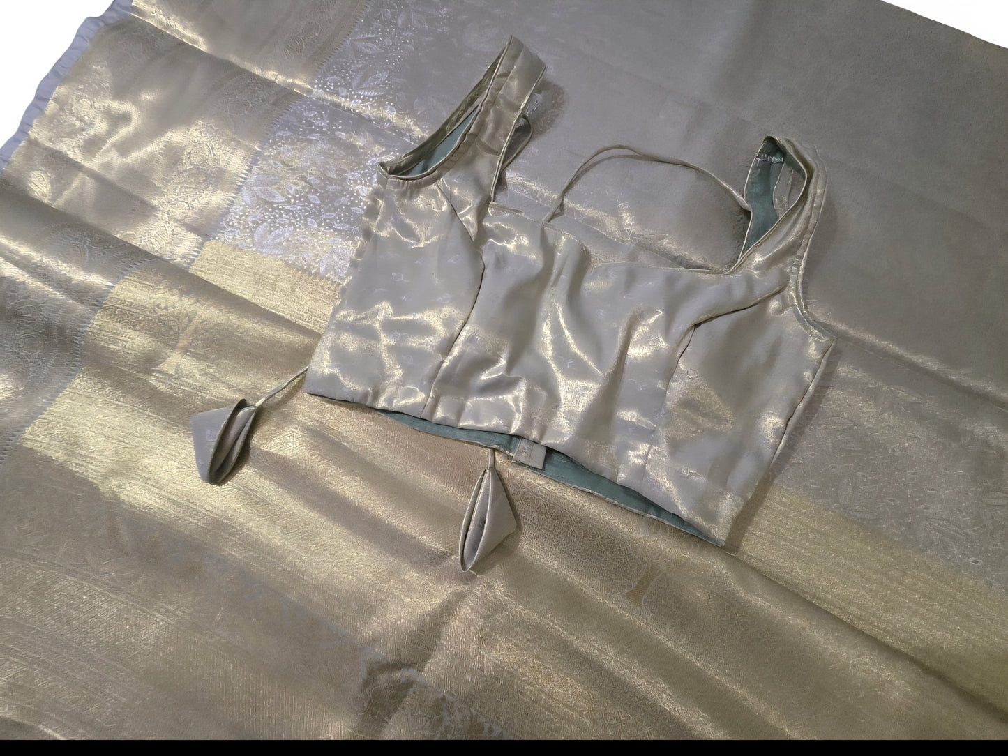 Beautiful and unique combination sarees with stitched blouses