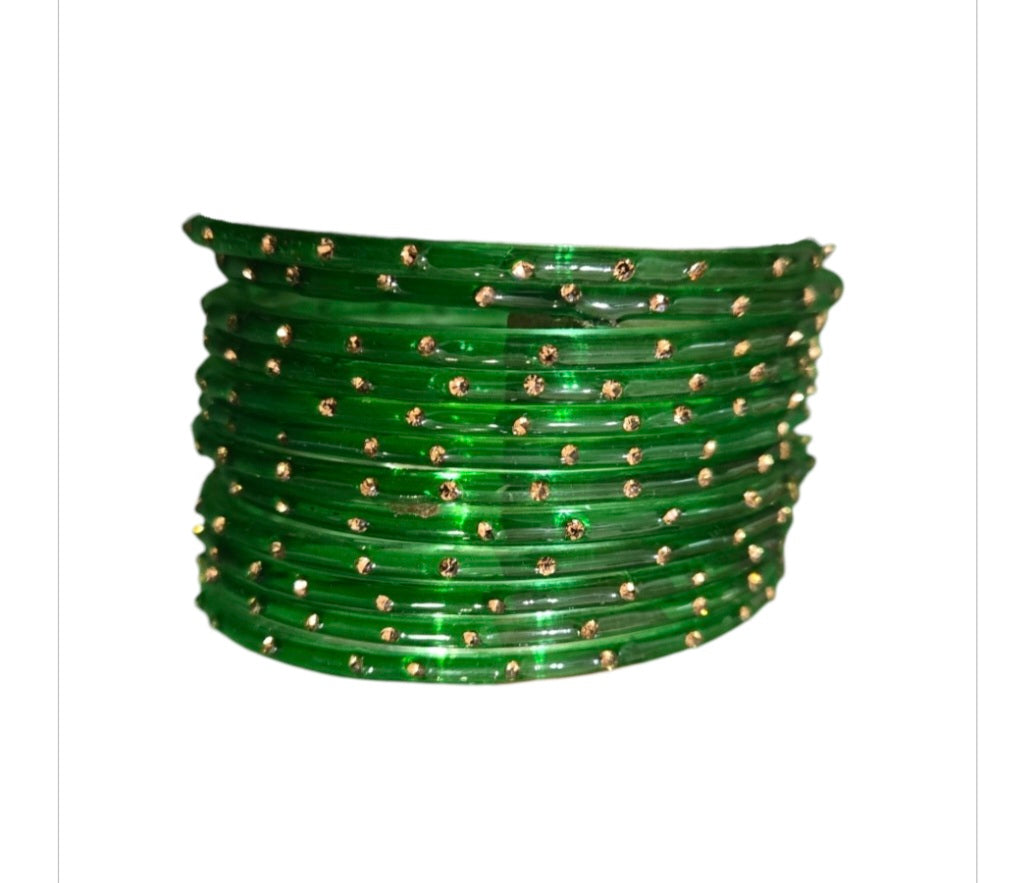 Single stoned raindrop glass bangles