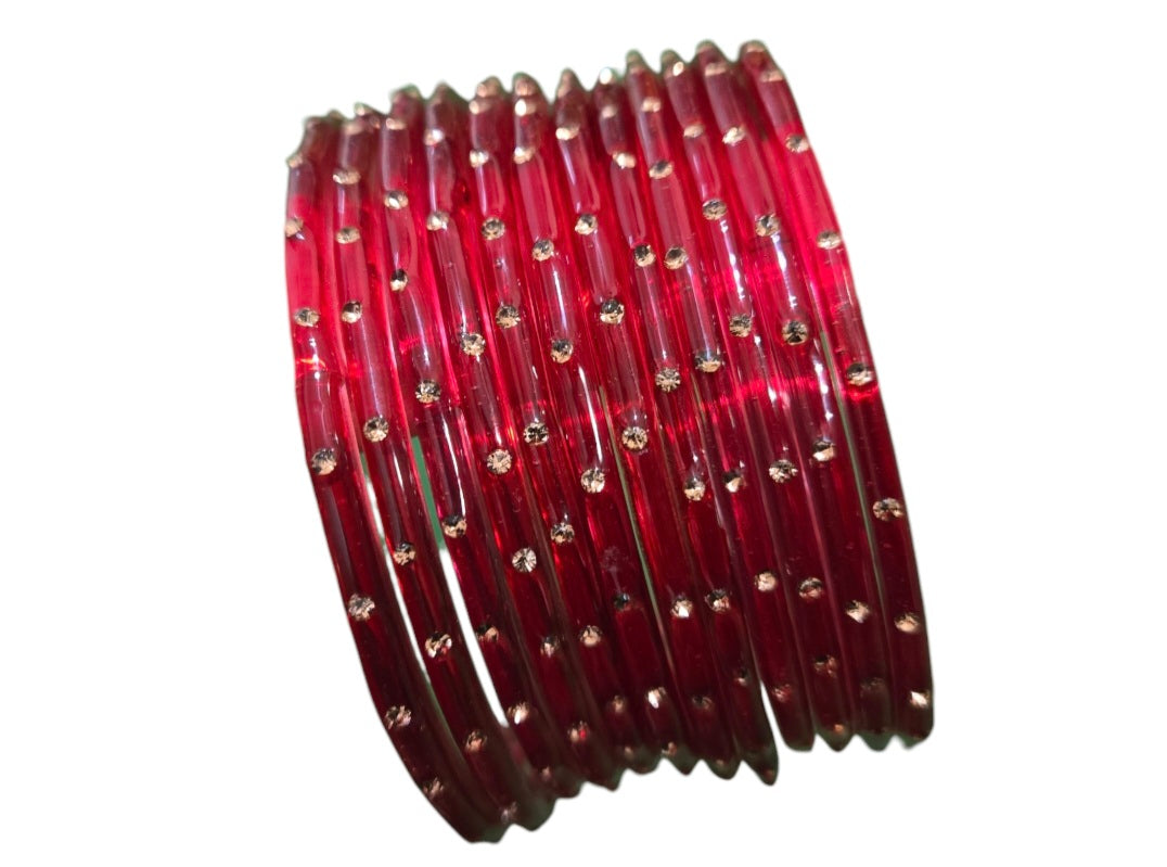 Single stoned raindrop glass bangles