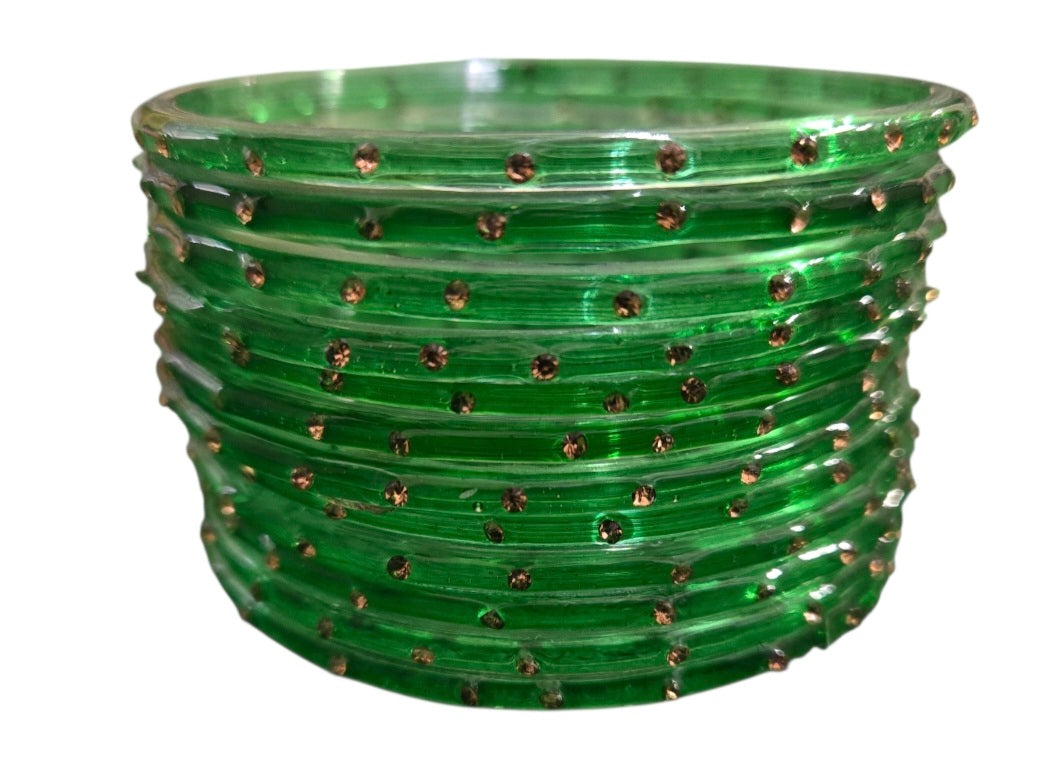 Single stoned raindrop glass bangles