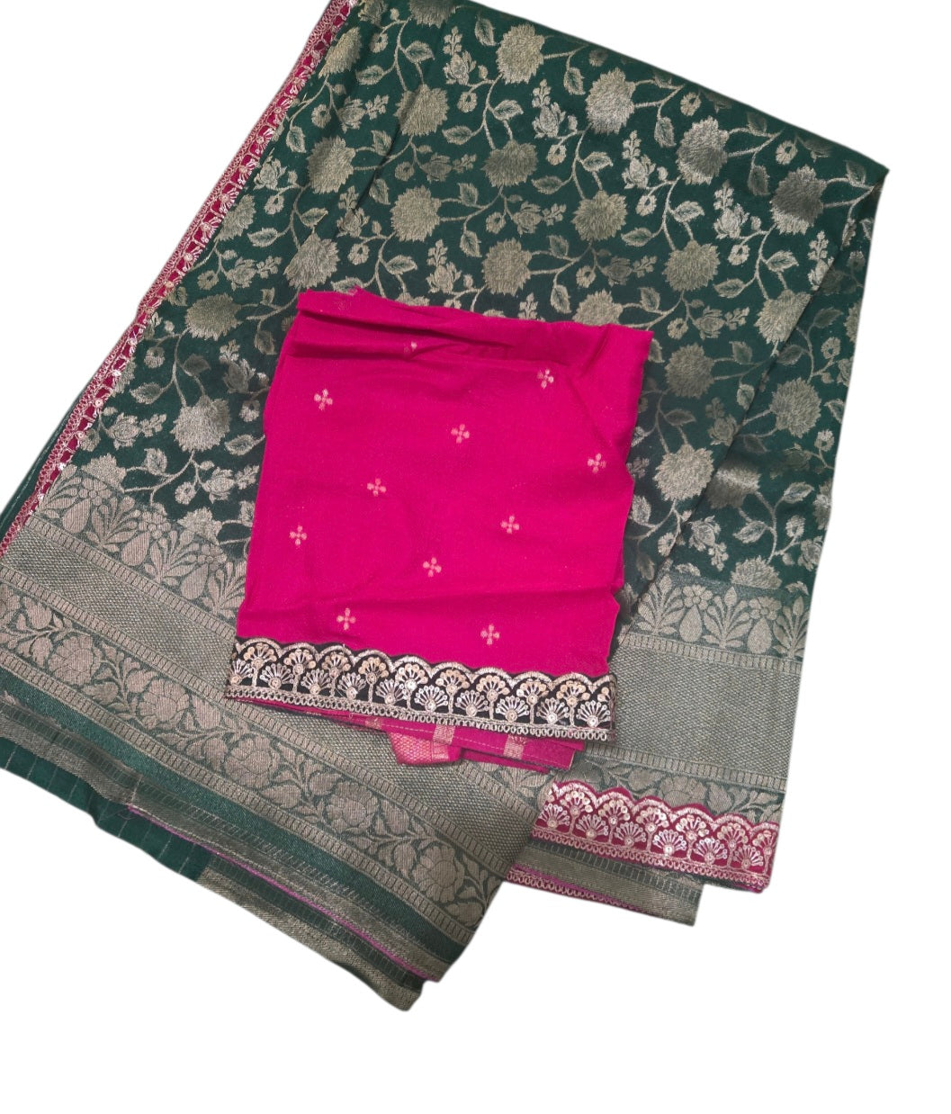 Premium quality soft banaras georgette saree with lace