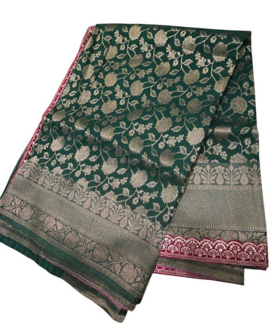 Premium quality soft banaras georgette saree with lace