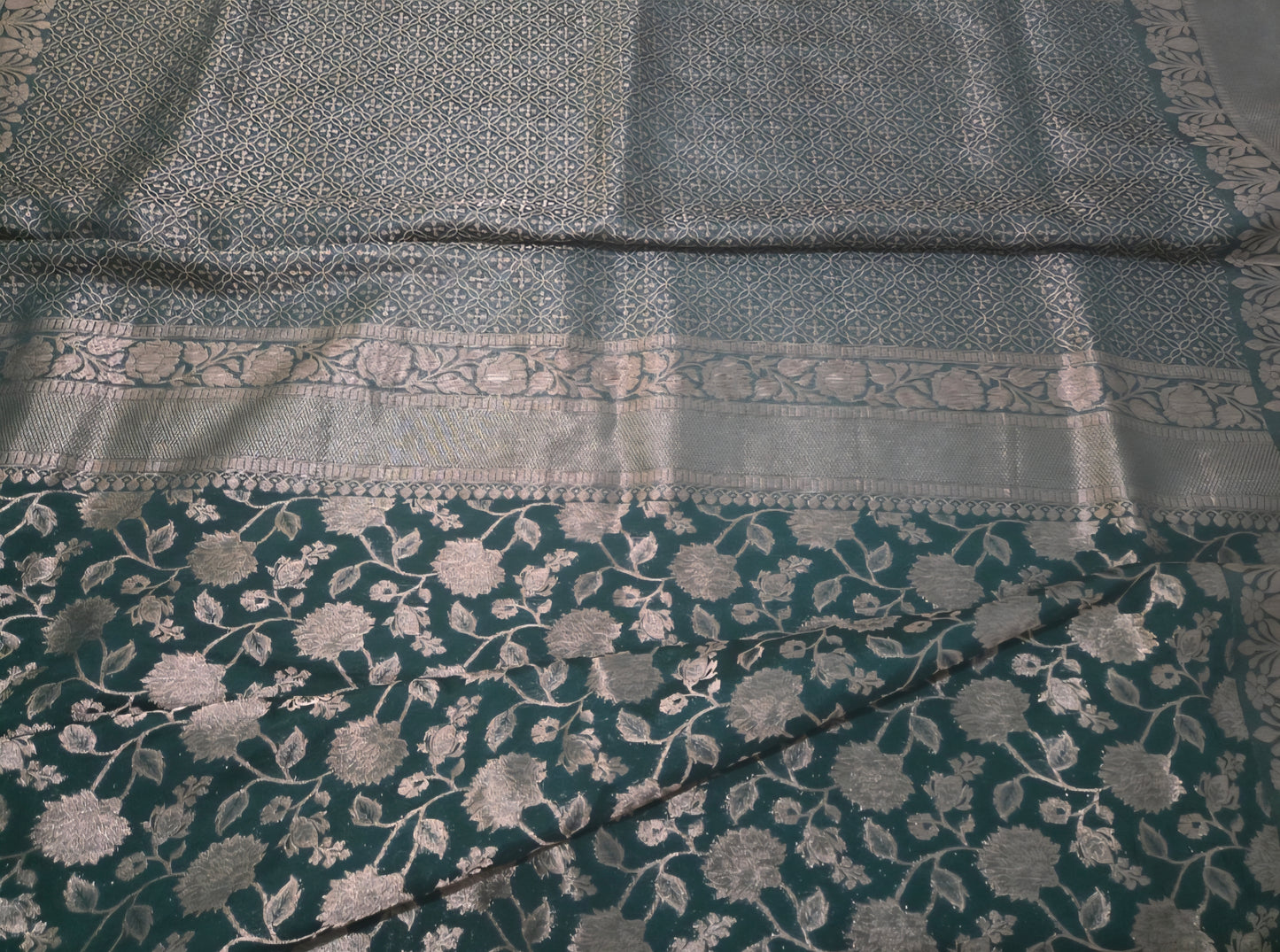 Premium quality soft banaras georgette saree with lace