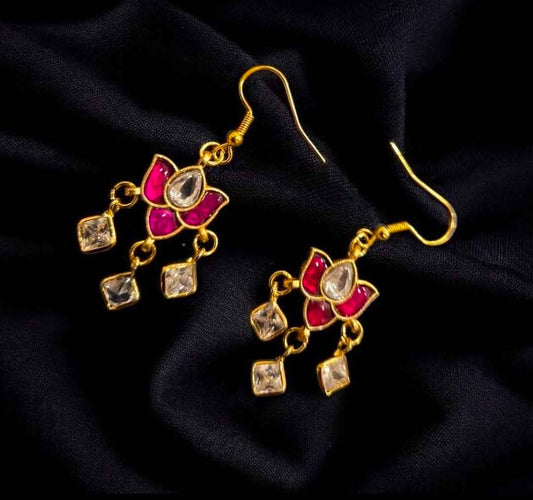 Beautiful jadav lotus warings with polki squares