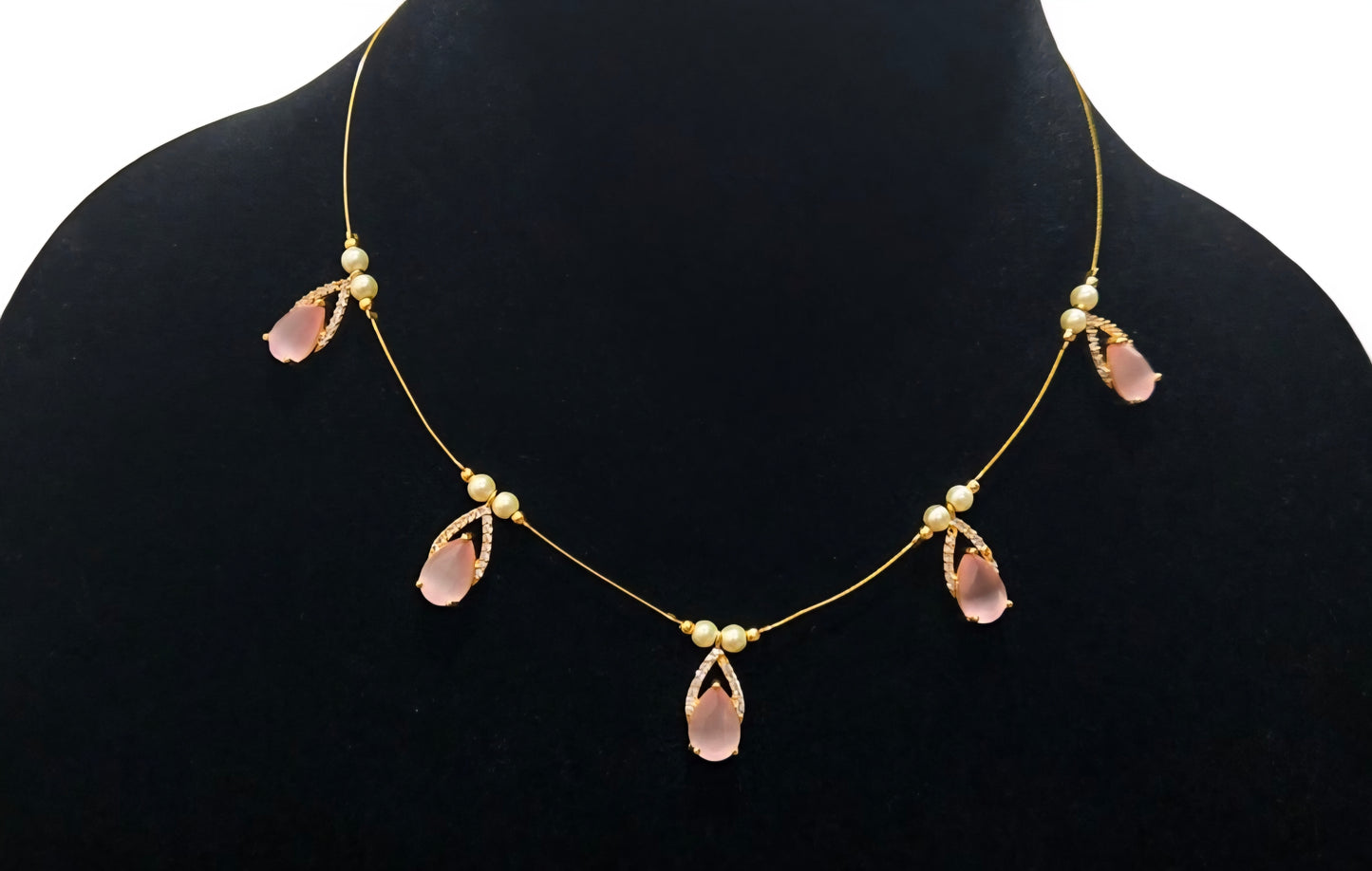 Beautiful invisible necklace in pestal shades