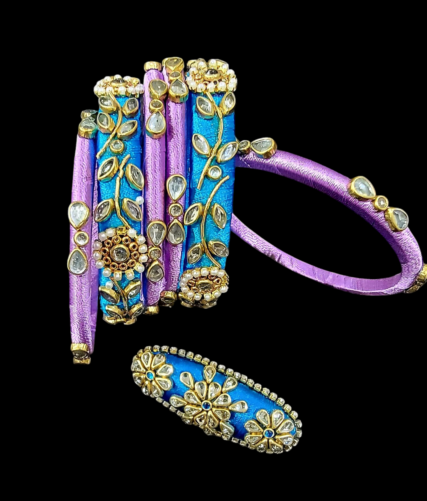 Beautiful handmade combo special- Set of bangles and brooch