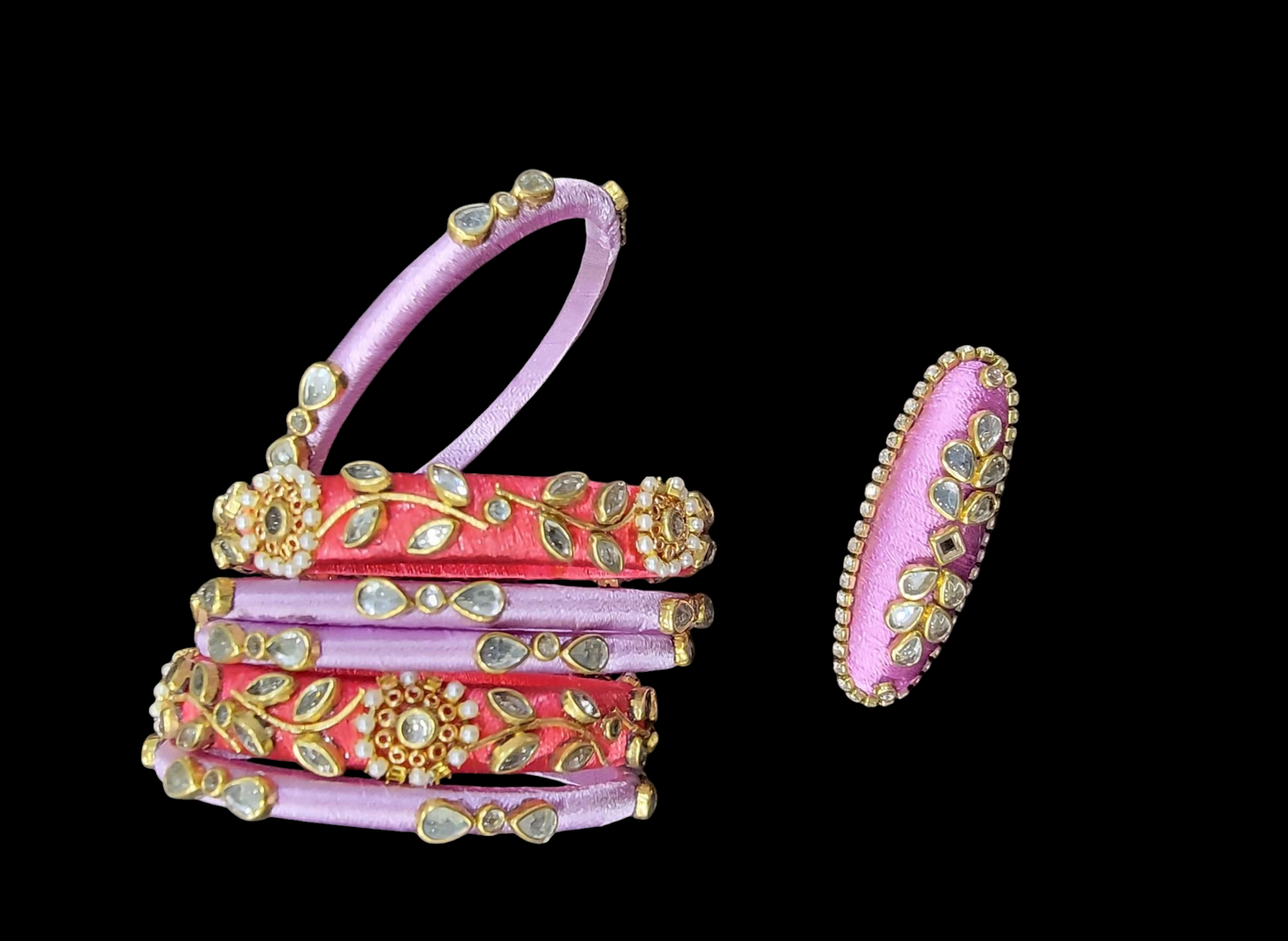 Beautiful handmade combo special- Set of bangles and brooch